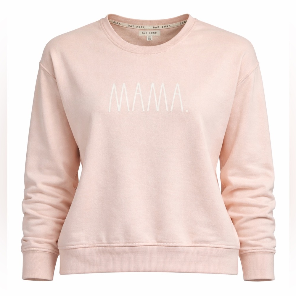 Rae Dunn MAMA Sweatshirt Women’s Blush Pink Crewneck Graphic Pullover